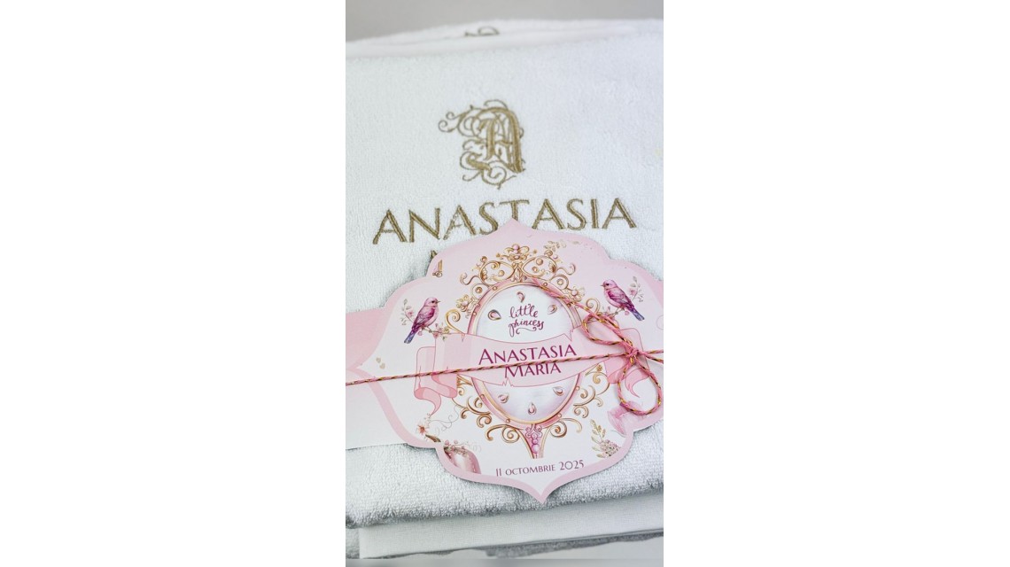 Trusou botez Princess Pink tematică prințesă, elegant și brodat 7